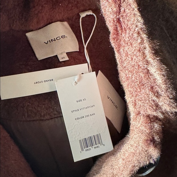 Vince. Faux Fur Coat Jacket NWT 200 bar Brown $695 - Picture 6 of 6